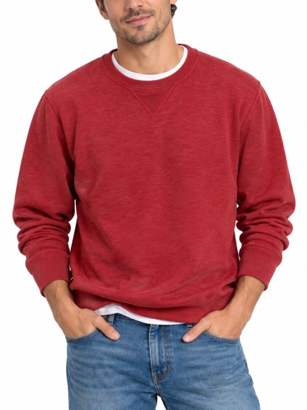 J.Crew Men’s 100% Cotton Crewneck Pullover Sweater Coral Red Size L